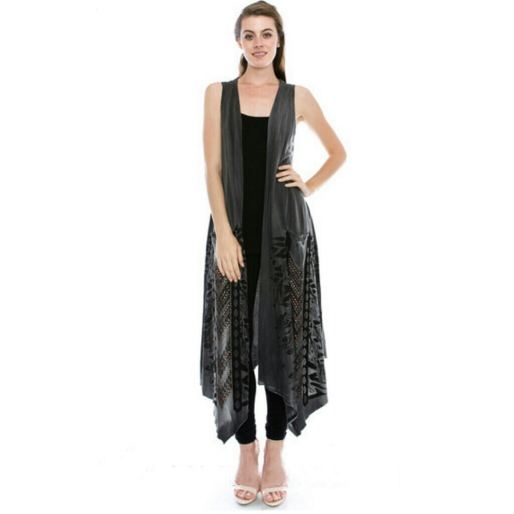 VOCAL New Stones Design Aztec Print Long Vest